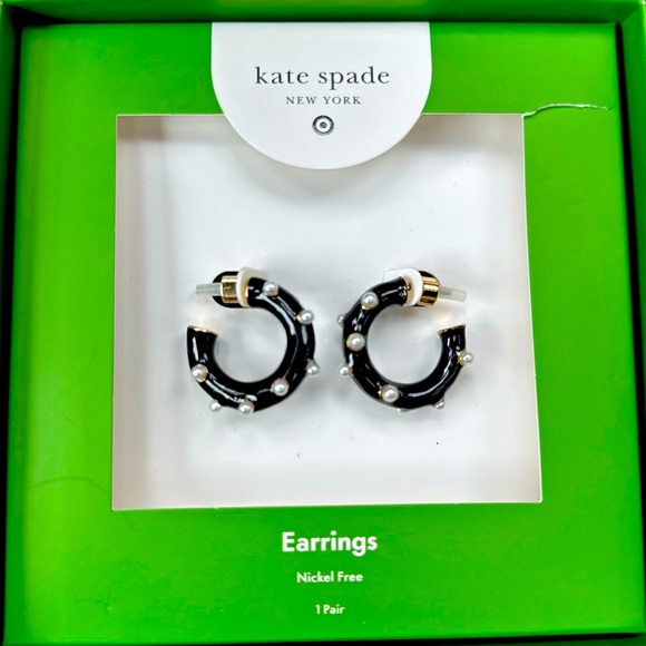 Kate Spade new york x Target Black Polka Dot Hoop Earrings - Picture 1 of 3